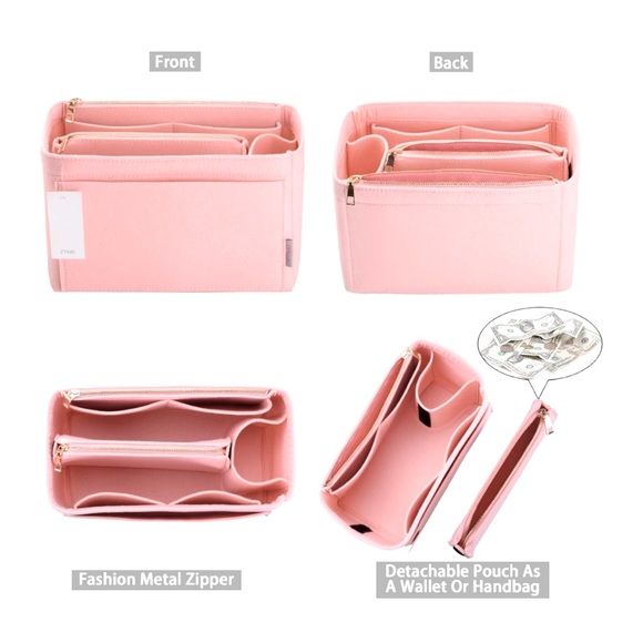 LAST 1! Purse Organizer/Protector/Shaper in “Brush Pink”w/CUPHOLDER! Size Medium - Picture 2 of 5